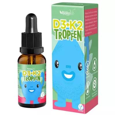 Vitaminas D3 + K2 vaikiški lašai, 10 ml Vitaminas D3 + K2 vaikiški lašai, 10 ml