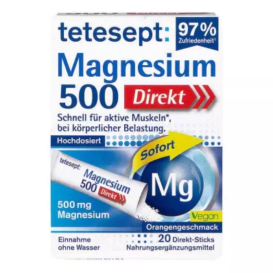 Tetesept Magnesium 500 Direct Sticks (20 vnt.) Tetesept Magnesium 500 Direct Sticks (20 vnt.)