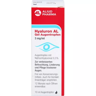 HYALURON AL Geliniai akių lašai 3 mg/ml, 1X10 ml