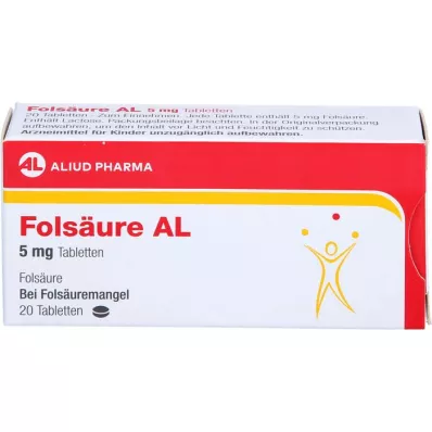 FOLSÄURE AL 5 mg tabletės, 20 vnt