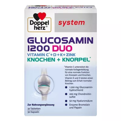 Doppelherz Glucosamine 1200 Duo sistemos kombinuota pakuotė, 60 vnt Doppelherz Glucosamine 1200 Duo sistemos kombinuota pakuotė, 60 vnt
