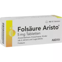 FOLSÄURE ARISTO 5 mg tabletės, 50 vnt