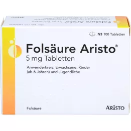 FOLSÄURE ARISTO 5 mg tabletės, 100 vnt