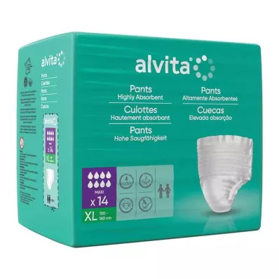 Alvita Incontinence Pants maxi xl, 14 vnt Alvita Incontinence Pants maxi xl, 14 vnt