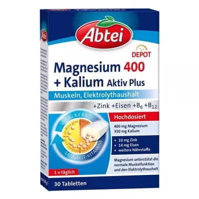 Abbey Magnesium 400 + kalio tabletės, 30 vnt Abbey Magnesium 400 + kalio tabletės, 30 vnt