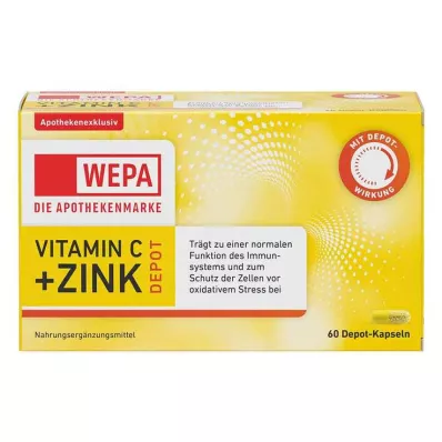 WEPA Vitamino C + cinko kapsulės, 60 kapsulių WEPA Vitamino C + cinko kapsulės, 60 kapsulių