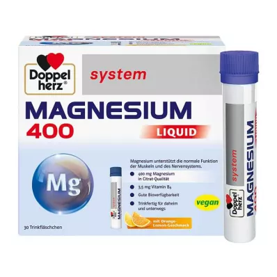 Doppelherz Magnesium 400 Skystos sistemos geriamoji ampulė, 30 vnt