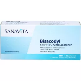 BISACODYL SANAVITA 10 mg žvakutės, 6 vnt