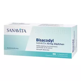 BISACODYL SANAVITA 10 mg žvakutės, 6 vnt