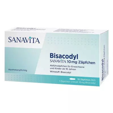 BISACODYL SANAVITA 10 mg žvakutės, 10 vnt