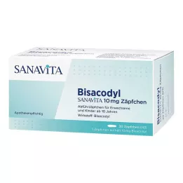 BISACODYL SANAVITA 10 mg žvakutės, 30 vnt
