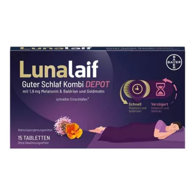 LUNALAIF Good Sleep Combi Depot tabletės, 15 vnt LUNALAIF Good Sleep Combi Depot tabletės, 15 vnt