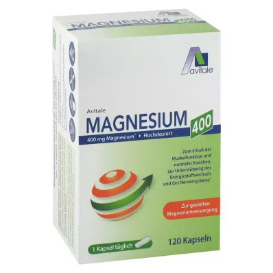 Magnio 400 mg kapsulės, 120 vnt Magnio 400 mg kapsulės, 120 vnt