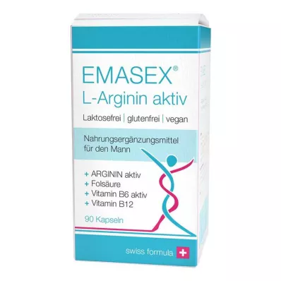 Emasex L-Arginine aktyvios kapsulės, 90 vnt