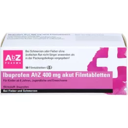 IBUPROFEN AbZ 400 mg ūminės plėvele dengtos tabletės, 50 vnt