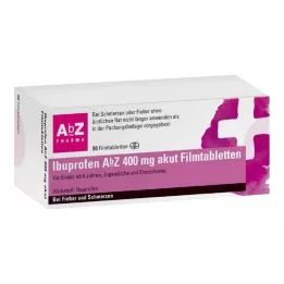 IBUPROFEN AbZ 400 mg ūminės plėvele dengtos tabletės, 50 vnt