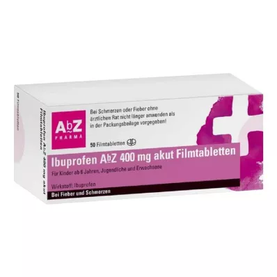 Ibuprofen AbZ 400 mg ūmios plėvele dengtos tabletės, 50 vnt Ibuprofen AbZ 400 mg ūmios plėvele dengtos tabletės, 50 vnt