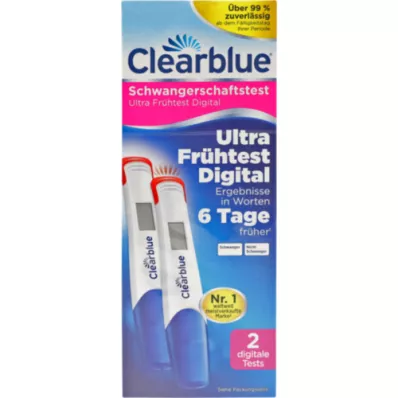 CLEARBLUE Skaitmeninis nėštumo testas Ultra Early Test, 2 vnt