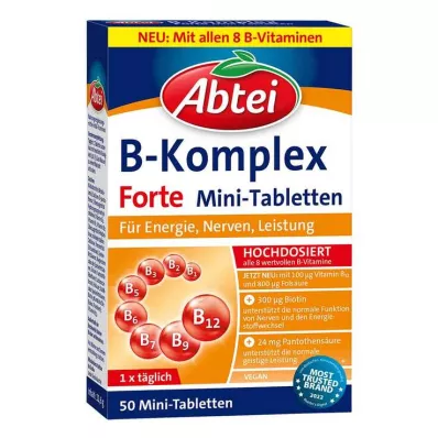 Abbey Vitamin B Complex forte tabletės, 50 vnt