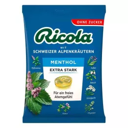 RICOLA o.Z.Beutel Menthol itin stiprūs saldainiai, 75 g
