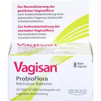 VAGISAN ProbioFlora pieno rūgšties bakterijų makšties kapsulės, 8 vnt