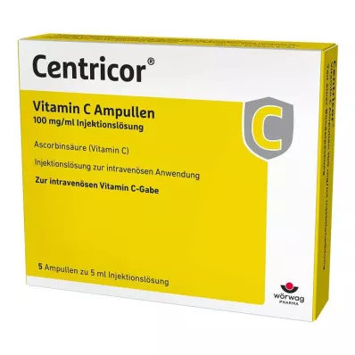 Centricor® vitamino C ampulės 100 mg/ml injekcinis tirpalas, 5X5 ml Centricor® vitamino C ampulės 100 mg/ml injekcinis tirpalas, 5X5 ml