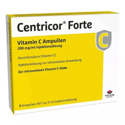 Centricor® Forte vitamino C ampulės 200 mg/ml injekcinis tirpalas, 5X5 ml