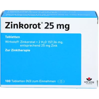 ZINKOROT 25 mg tabletės, 100 vnt