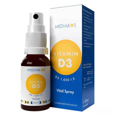 Vitaminas D3 1000 TV Mediakos Vital Spray, 20 ml