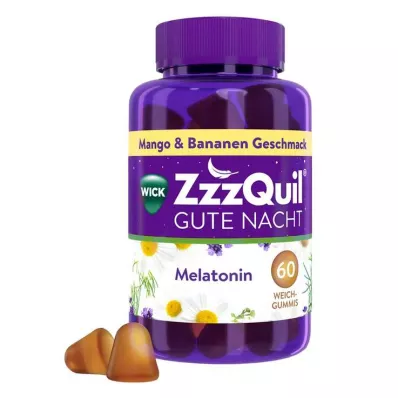 WICK ZzzQuil Good Night Mango &amp; Bananas, 60 vnt