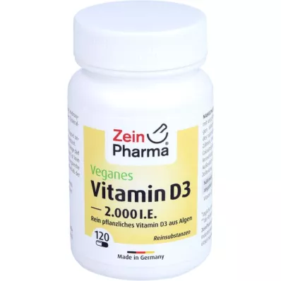 VITAMIN D3 2000 I.U. veganiškos kapsulės, 120 vnt