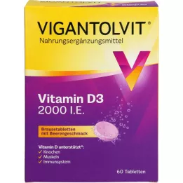VIGANTOLVIT 2000 I.U. vitamino D3 putojančios tabletės, 60 vnt