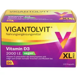 VIGANTOLVIT 2000 I.U. vitamino D3 veganiškos minkštos kapsulės, 120 vnt