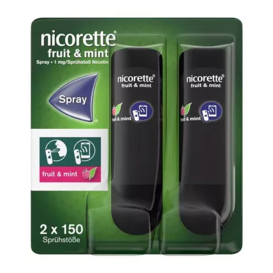 Nicorette Fruit &amp; Mėtų Purškalas 1 mg / purškimas Nfc, 2 vnt