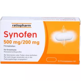 SYNOFEN 500 mg/200 mg plėvele dengtos tabletės, 10 vnt