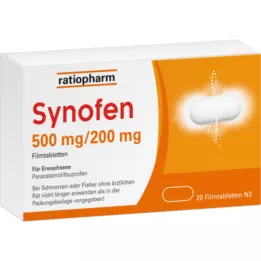 SYNOFEN 500 mg/200 mg plėvele dengtos tabletės, 20 vnt