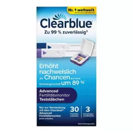 CLEARBLUE Vaisingumo monitoriaus testo juostelės 30+3, 33 vnt