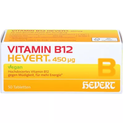 VITAMIN B12 HEVERT 450 μg tabletės, 50 vnt