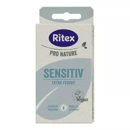 RITEX PRO NATURE SENSITIV veganiški prezervatyvai, 8 vnt