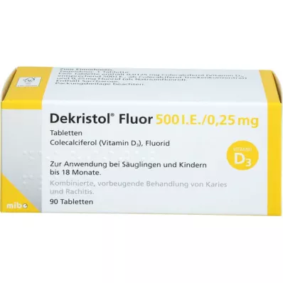 DEKRISTOL Fluoro 500 I.U./0,25 mg tabletės, 90 vnt