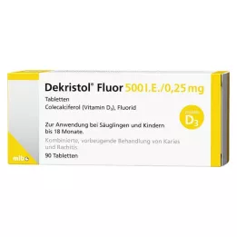 DEKRISTOL Fluoro 500 I.U./0,25 mg tabletės, 90 vnt