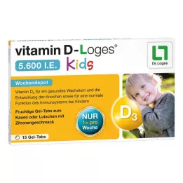 VITAMIN D-LOGES 5600 I.U. Kramtomosios tabletės vaikams, 15 vnt