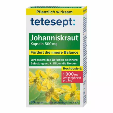 Tetesept jonažolės 500 mg kapsulės, 60 vnt Tetesept jonažolės 500 mg kapsulės, 60 vnt