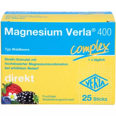 MAGNESIUM VERLA 400 Wild Berry Direct granulių, 25 vnt