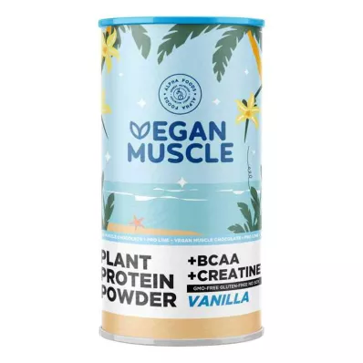 Vegan Muscle Protein Vanilės baltymai + Kreatino milteliai (600 g)