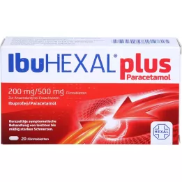 IBUHEXAL ir paracetamolio 200 mg/500 mg plėvele dengtos tabletės, 20 vnt