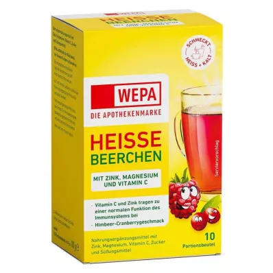 Wepa karštos uogos + vitaminas C + cinkas + magnio milteliai, 10X10 g Wepa karštos uogos + vitaminas C + cinkas + magnio milteliai, 10X10 g