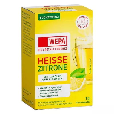 WEPA Karštos citrinos + vitaminas C + kalcio milteliai be cukraus, 10X10 g