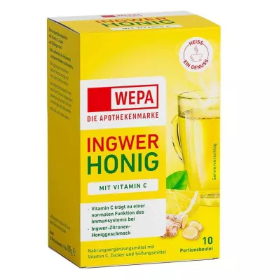 Wepa imbieras + medus + vitamino C milteliai, 10X10 g