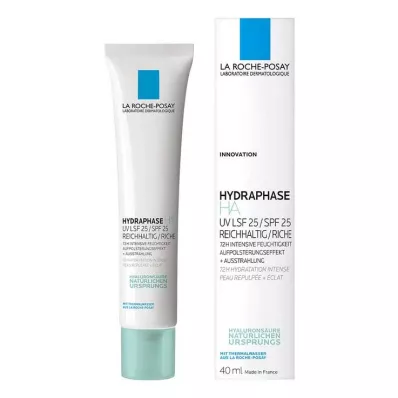 La Roche Posay Hydraphase HA UV kremas, turtingas LSF 25, 40 ml